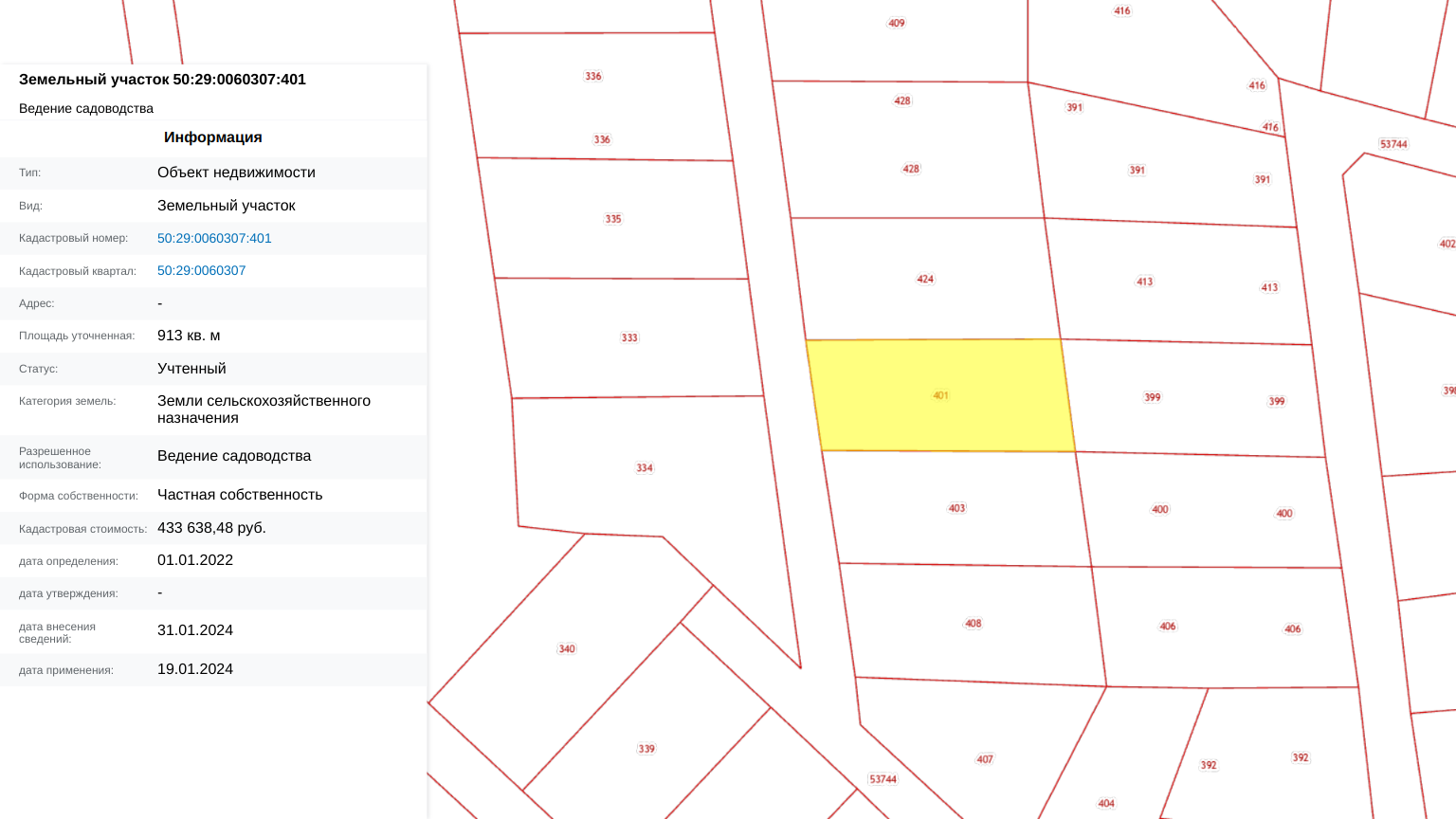 Фарватер уч.№41 - Земельный участок кадастровый номер 50:29:0060307:401