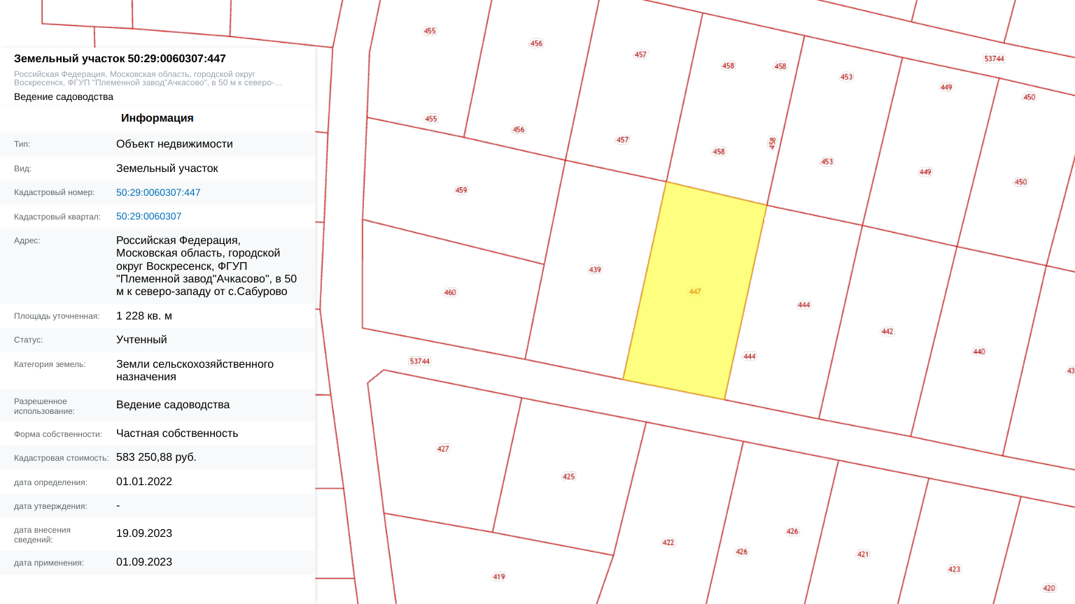 Фарватер уч.№87 - Земельный участок кадастровый номер 50:29:0060307:447